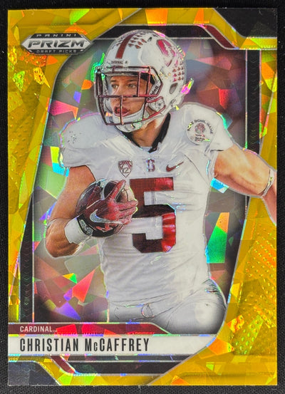 Christian McCaffrey 2025 Prizm Draft Picks Gold Ice 49ers Sports Trading Cards