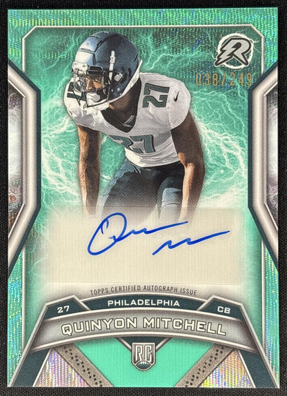 Quinyon Mitchell 2024 Topps Resurgence Rookie Signature Aqua Surge /249 Eagles