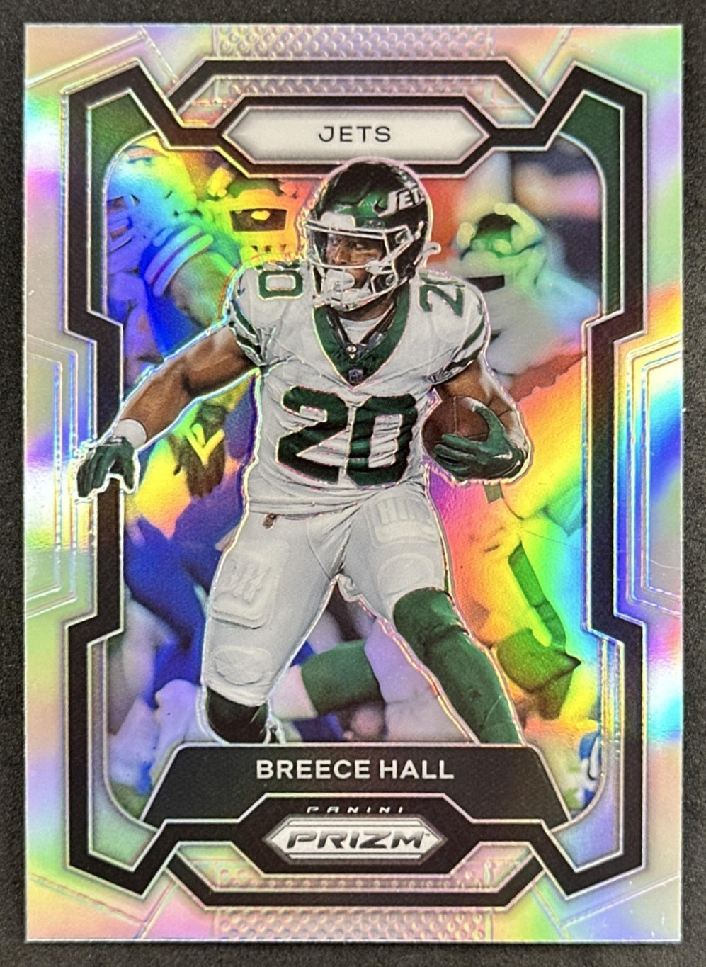 Breece Hall 2023 Panini Prizm Silver Jets Sports Trading Card