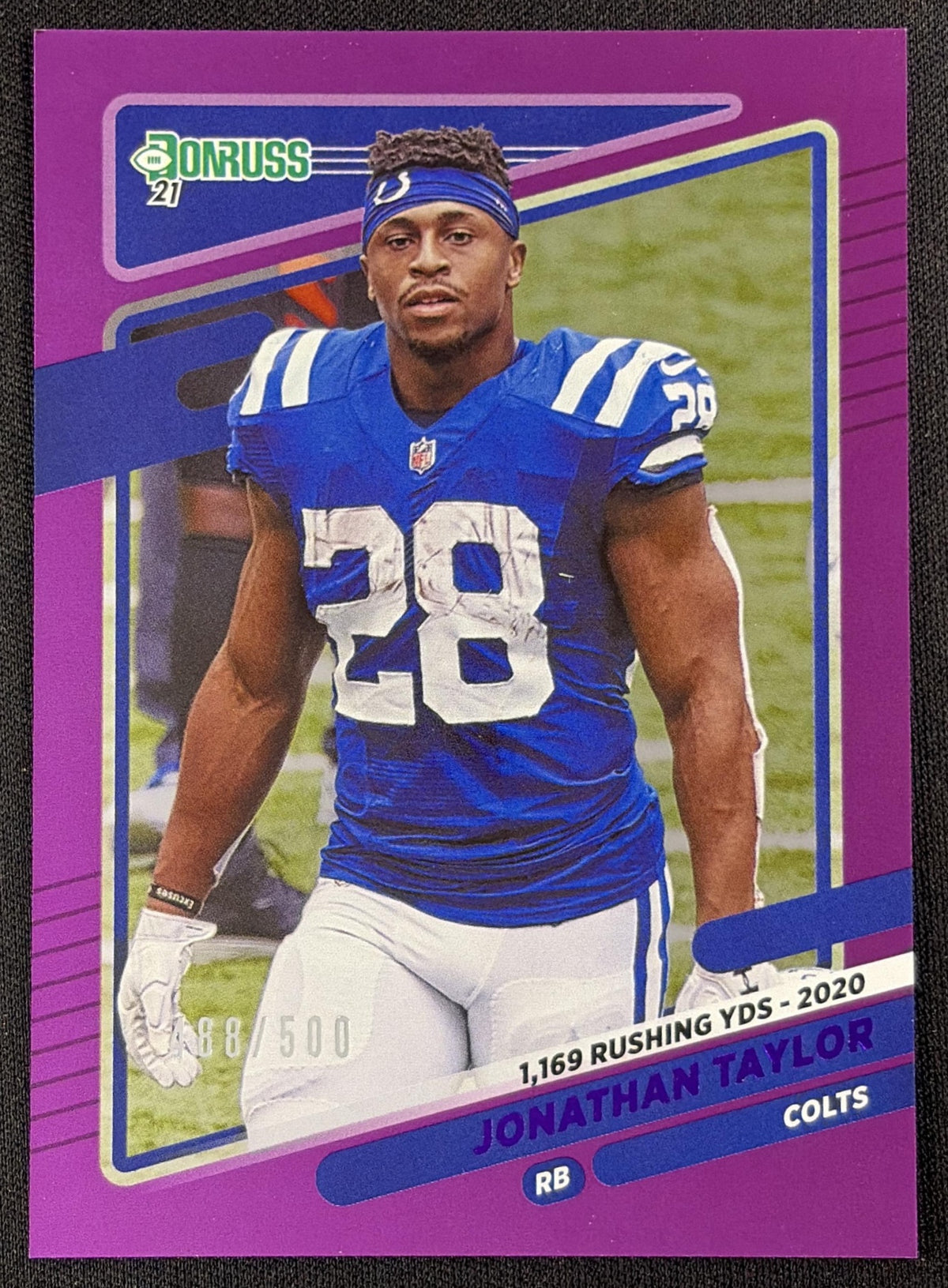 Jonathan Taylor 2021 Panini Donruss Season Stat Line /500 Colts