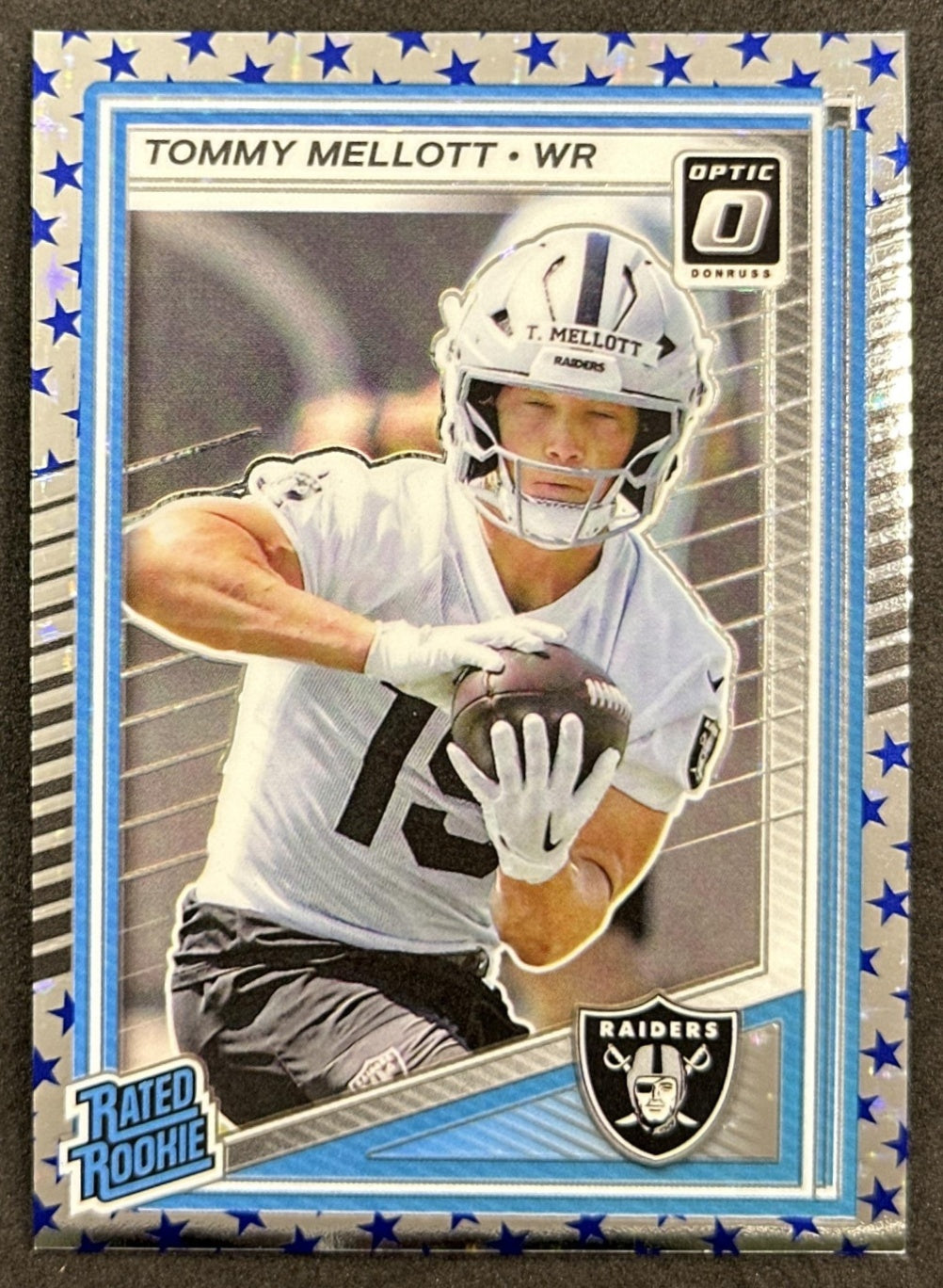Tommy Mellott 2025 Panini Donruss Optic Rated Rookie Stars Prizm Raiders Default Title Sports Trading Card
