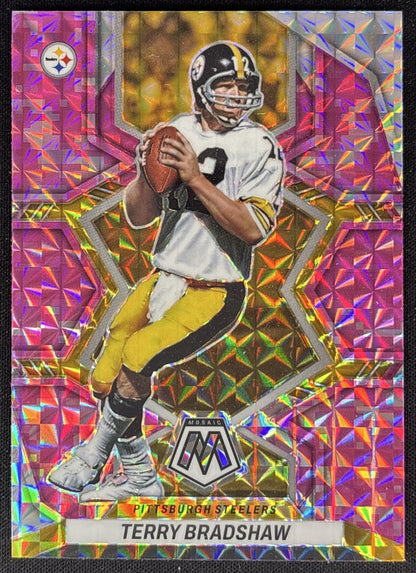 Terry Bradshaw 2022 Panini Mosaic Camo Pink Steelers Sports Trading Cards