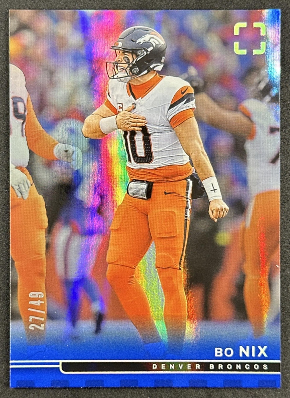 Bo Nix 2025 Panini PhotoGenic Blue /49 Broncos Sports Trading Cards