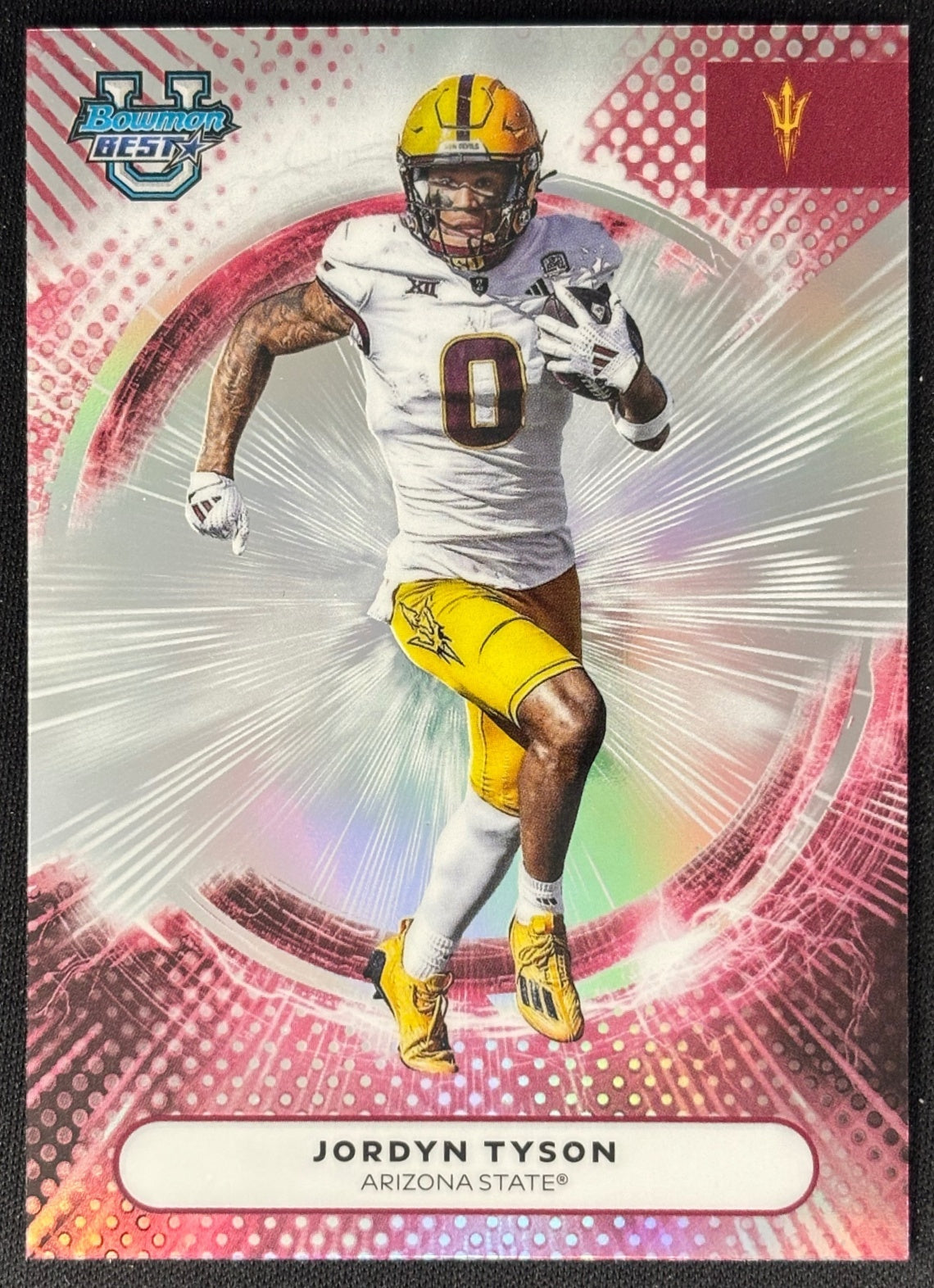 Front of Jordyn Tyson 2025 Best University Refractor Sun Devils