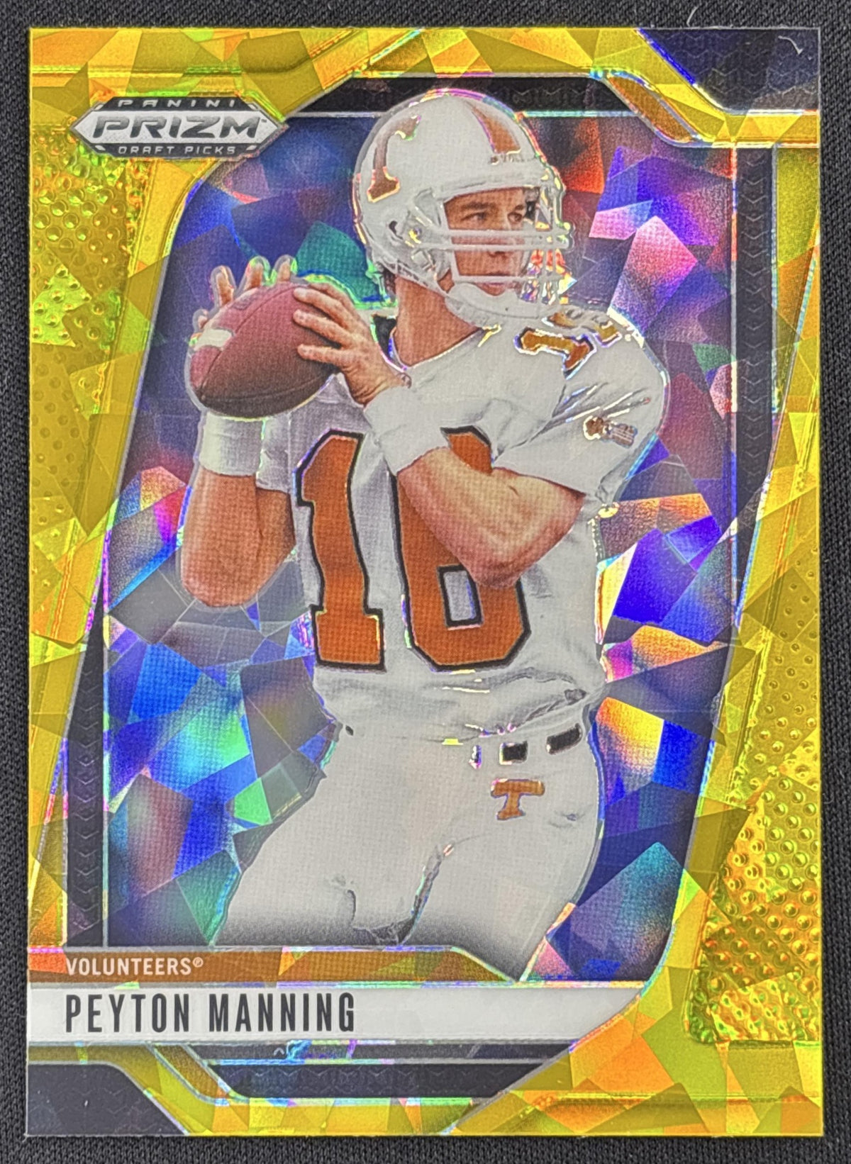 Peyton Manning 2025 Panini Prizm Draft Picks Gold Ice Volunteers