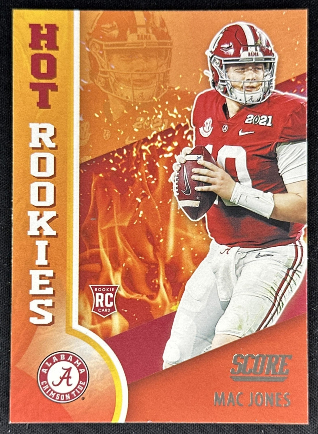 Mac Jones 2021 Panini Score Hot Rookies Crimson Tide front