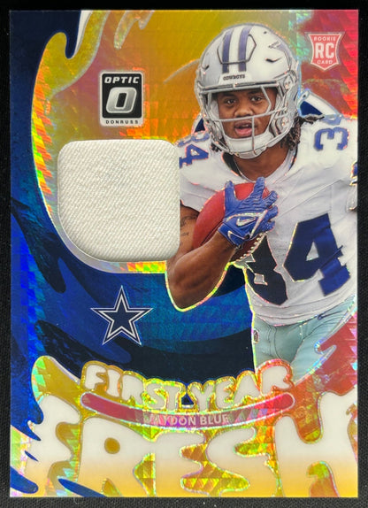 Jaydon Blue 2025 Panini Donruss Optic First Year Fresh Cowboys Sports Trading Cards