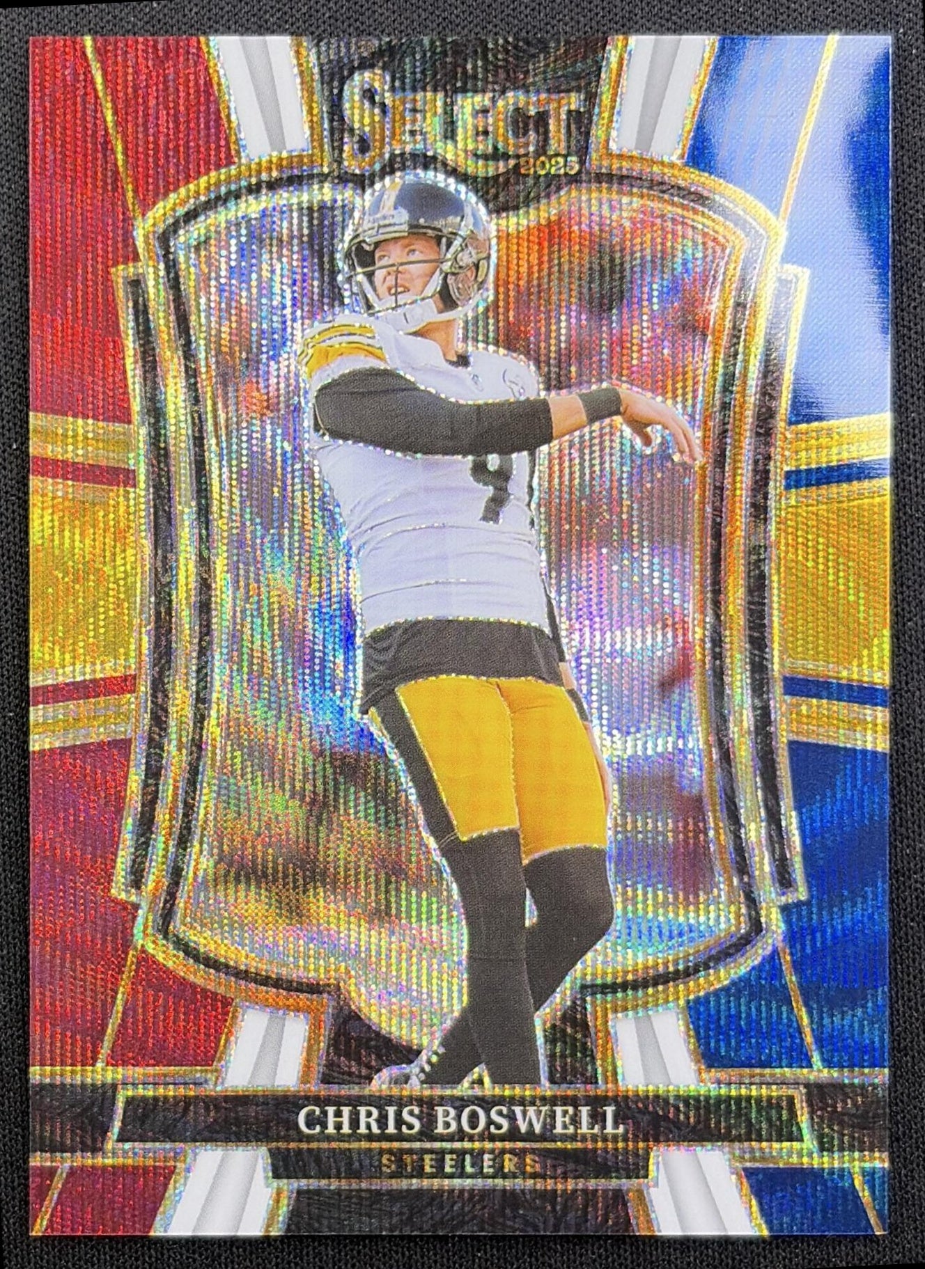 Chris Boswell 2025 Panini Select Premier Level Tri-Color Prizm /299 Steelers front