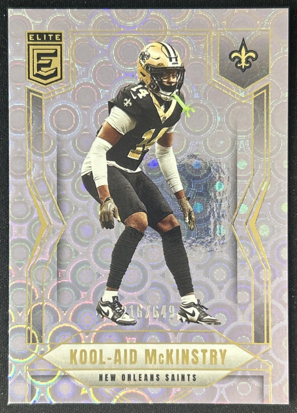 Kool-Aid McKinstry 2025 Panini Donruss Elite Lavender Pyramids /649 Saints front