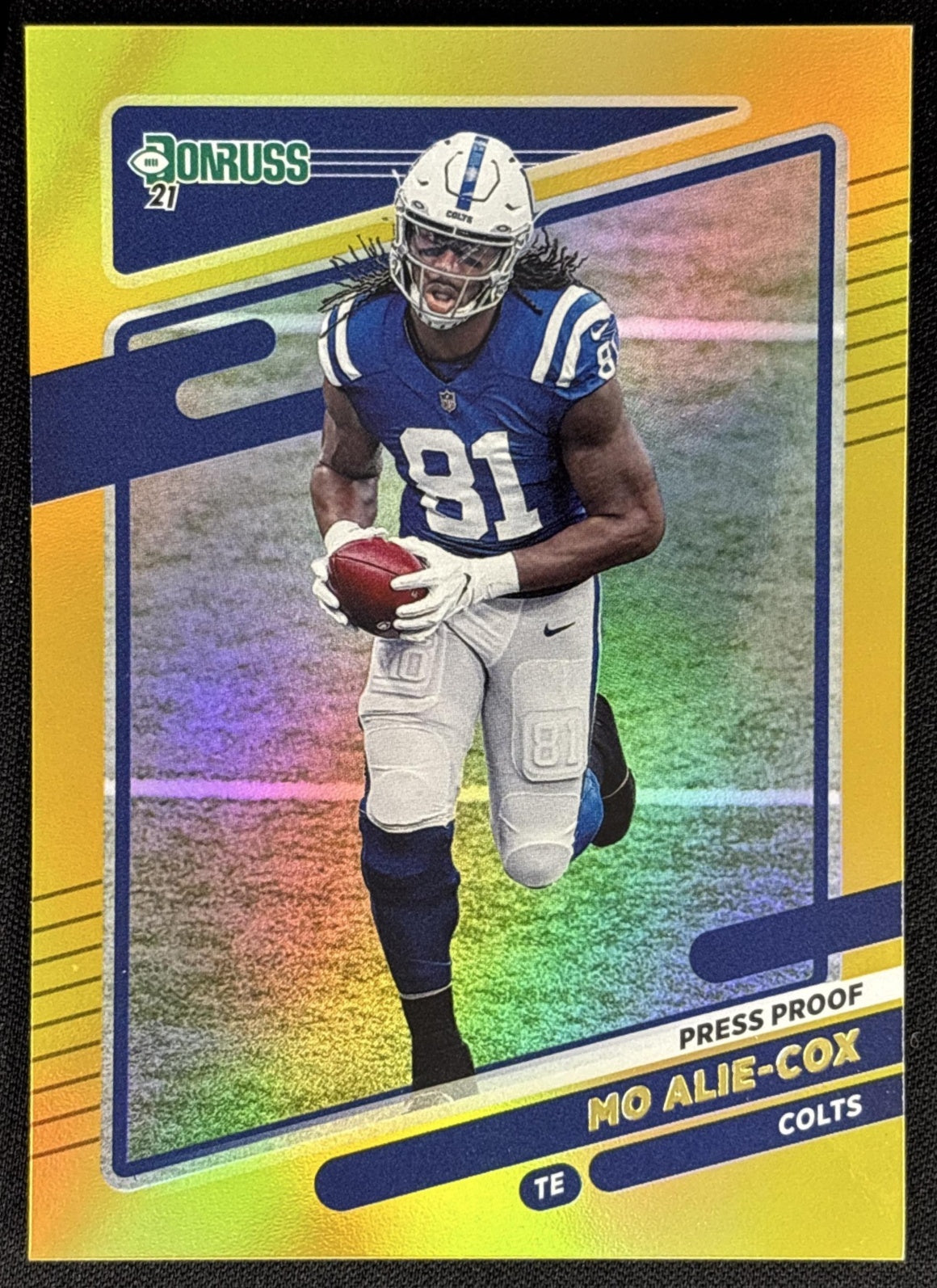 Mo Alie-Cox 2021 Panini Donruss Press Proof Premium Colts