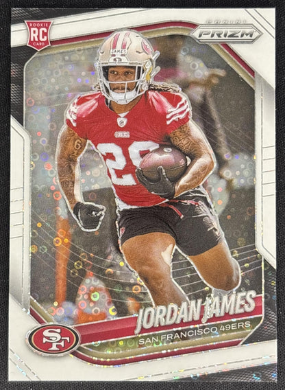 Jordan James 2025 Panini Prizm White Disco 49ers front