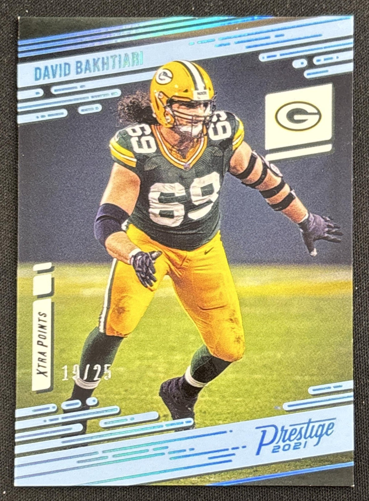 David Bakhtiari 2021 Panini Prestige Xtra Points Platinum /25 Packers
