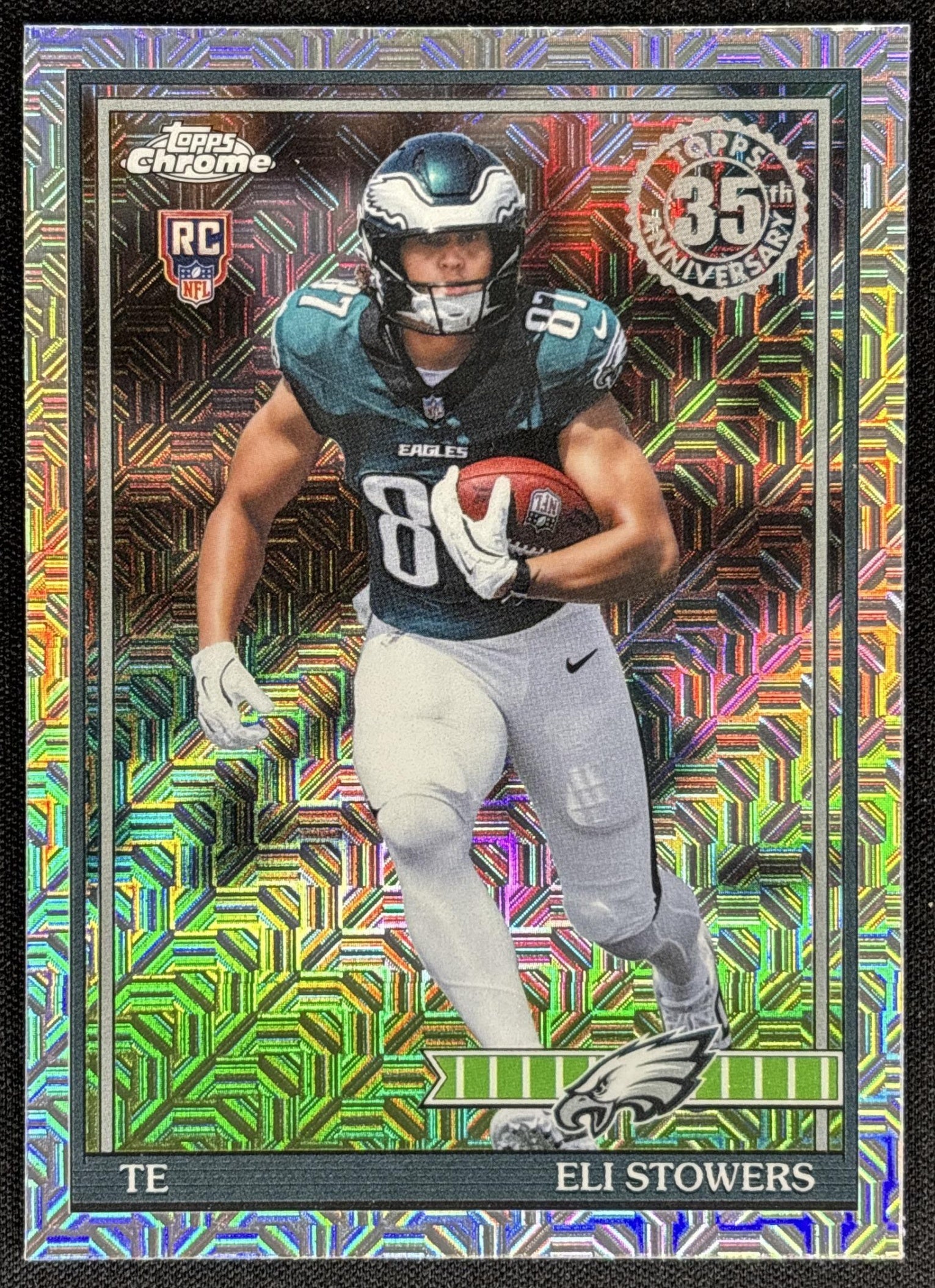Eli Stowers 2026 Topps 1991 Chrome Rookie Mojo Refractor Eagles