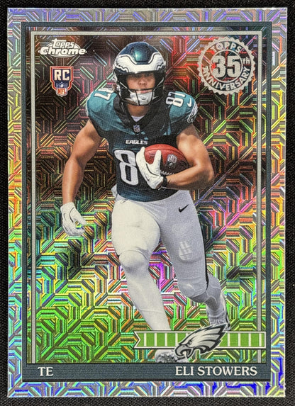 Eli Stowers 2026 Topps 1991 Chrome Rookie Mojo Refractor Eagles