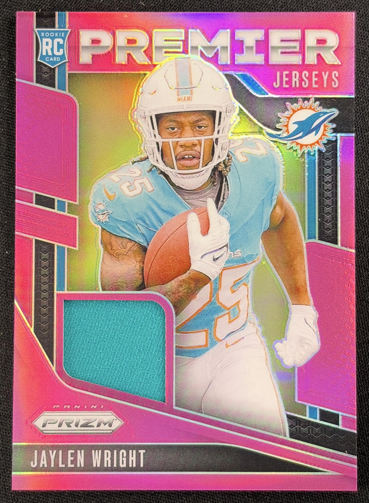Jaylen Wright 2024 Panini Prizm Premier Jerseys Pink Dolphins