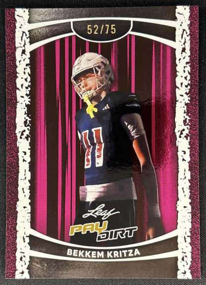 Bekkem Kritza 2026 Pay Dirt Pink /75 Sports Trading Cards