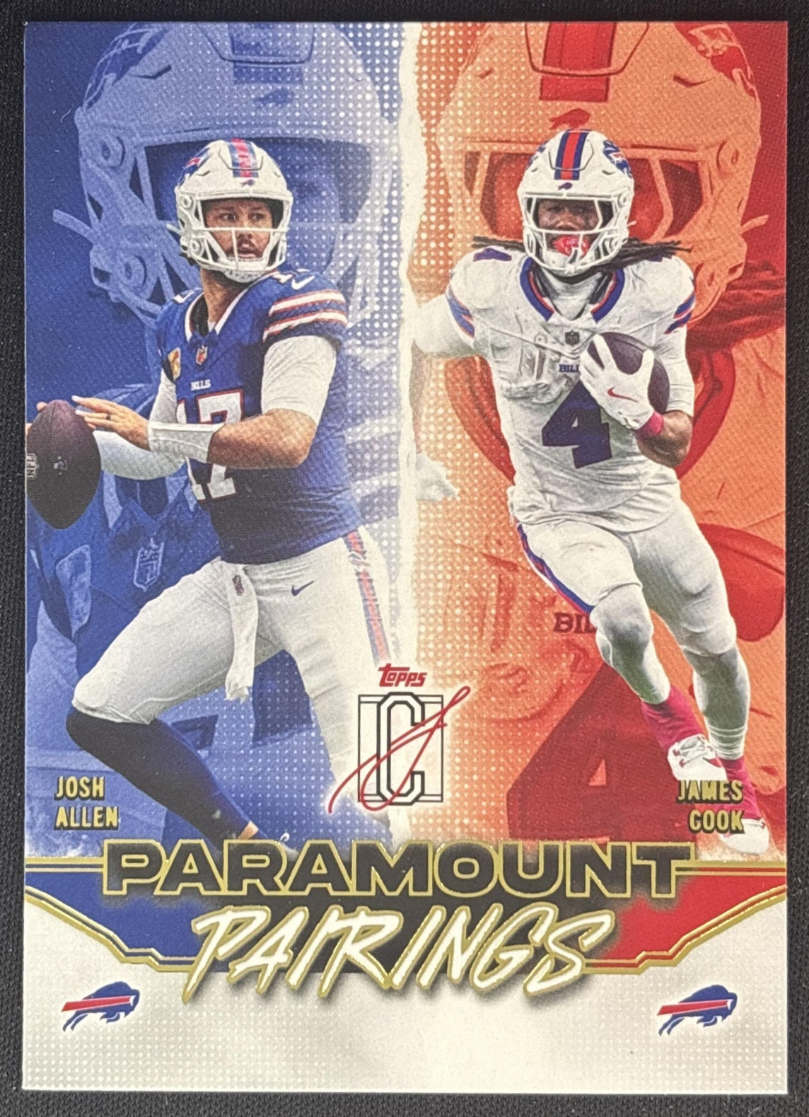 James Cook Josh Allen 2025 Topps Signature Class Paramount Pairings Bills front