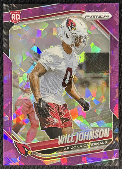 Will Johnson 2025 Panini Prizm Purple Ice /225 Cardinals