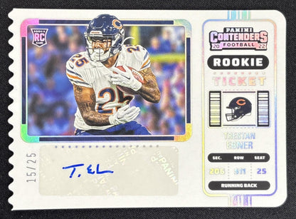 Trestan Ebner 2022 Panini Contenders Rookie Ticket Stub /25 Bears