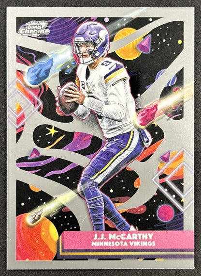 J.J. McCarthy 2025 Topps Cosmic Chrome Vikings front