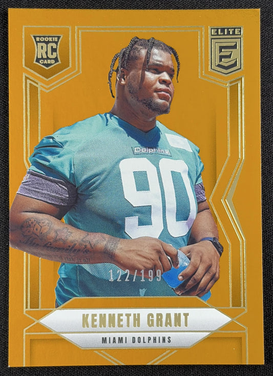 Kenneth Grant 2025 Panini Donruss Elite Rookies Orange /199 Dolphins