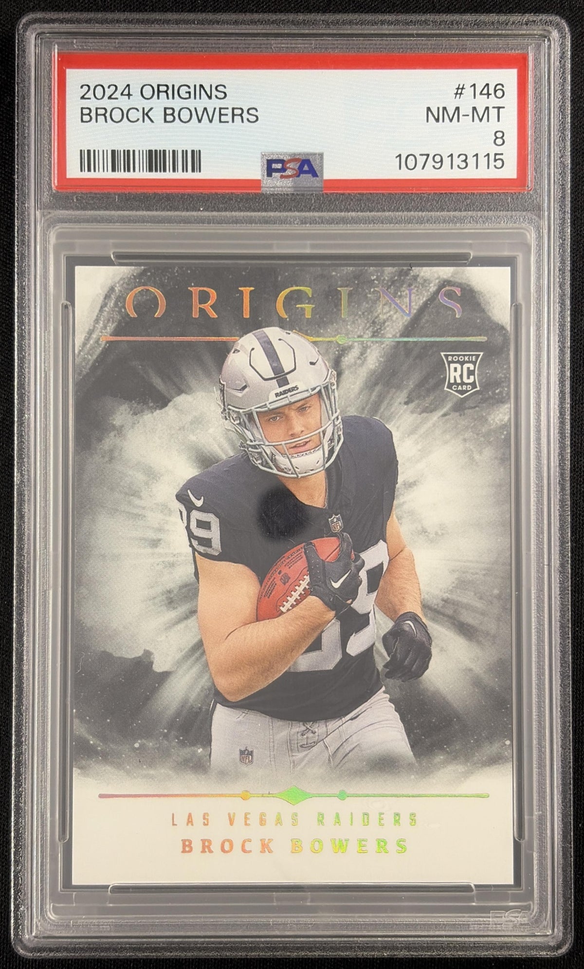 Brock Bowers 2024 Panini Origins Rookies PSA 8 Raiders