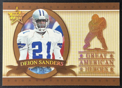 Deion Sanders 1999 Leaf Rookies & Stars Great American Heroes /2500 Cowboys Sports Trading Cards