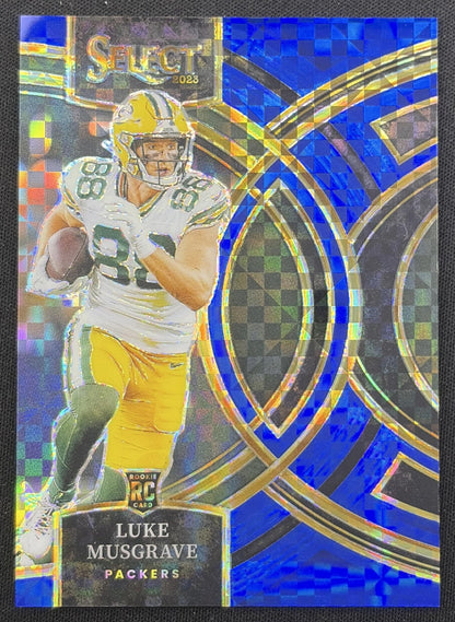 Luke Musgrave 2023 Panini Select Blue Prizms /149 Packers Green Bay Packers