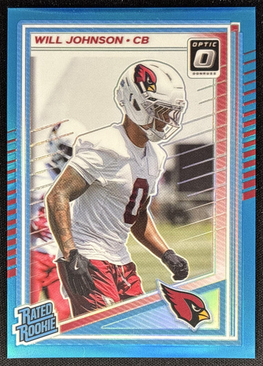 Will Johnson 2025 Panini Donruss Optic Rated Rookie Aqua Prizm /349 Cardinals Sports Trading Cards