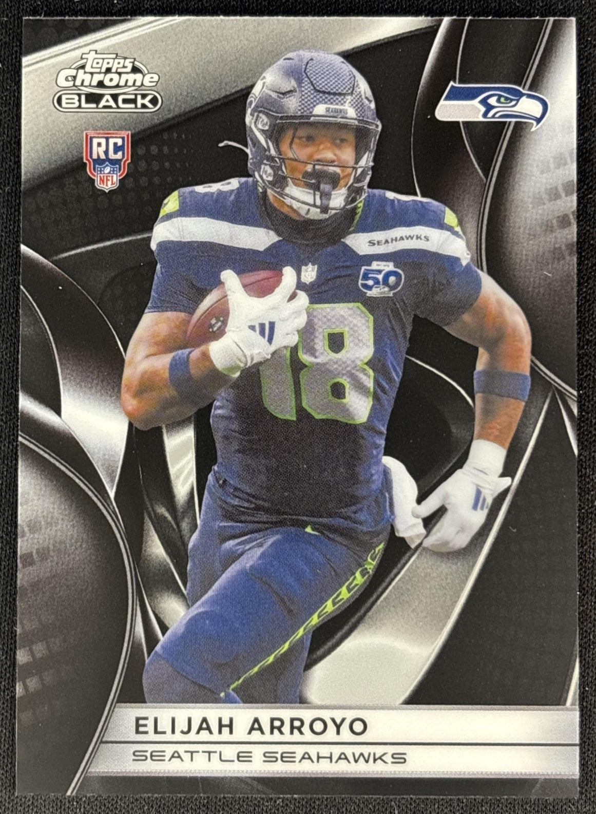 Elijah Arroyo 2025 Topps Chrome Black Seahawks front