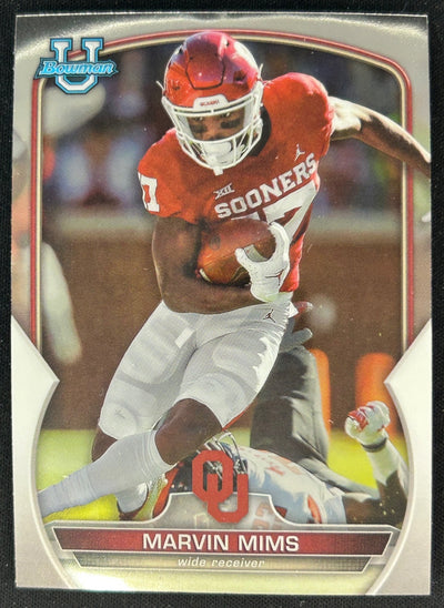 Marvin Mims 2022 Bowman University Chrome Sooners Broncos Sports Trading Cards