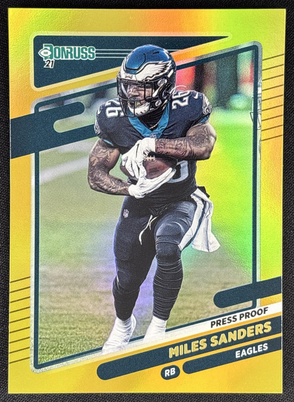 Miles Sanders 2021 Panini Donruss Press Proof Premium Eagles