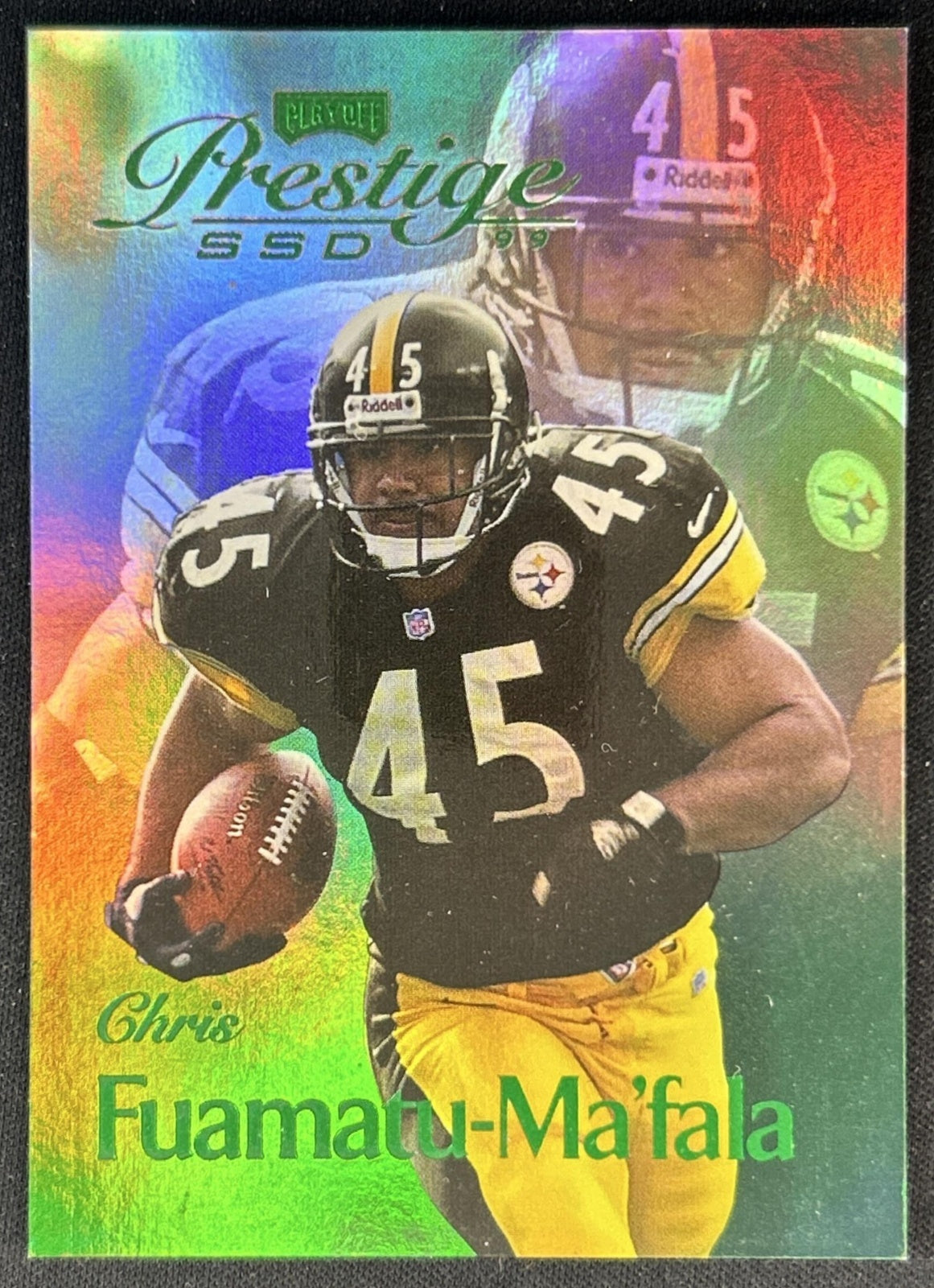 Chris Fuamatu-Ma afala 1999 Playoff Prestige SSD Spectrum Green /500 Steelers front