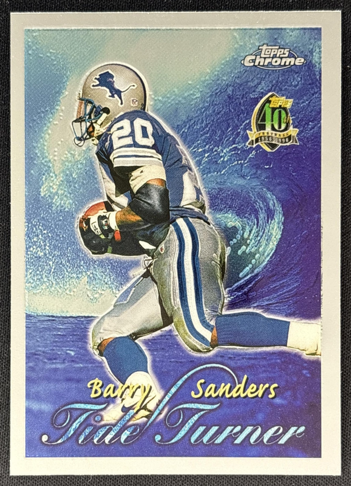 Barry Sanders 1996 Topps Chrome Tide Turners Lions front