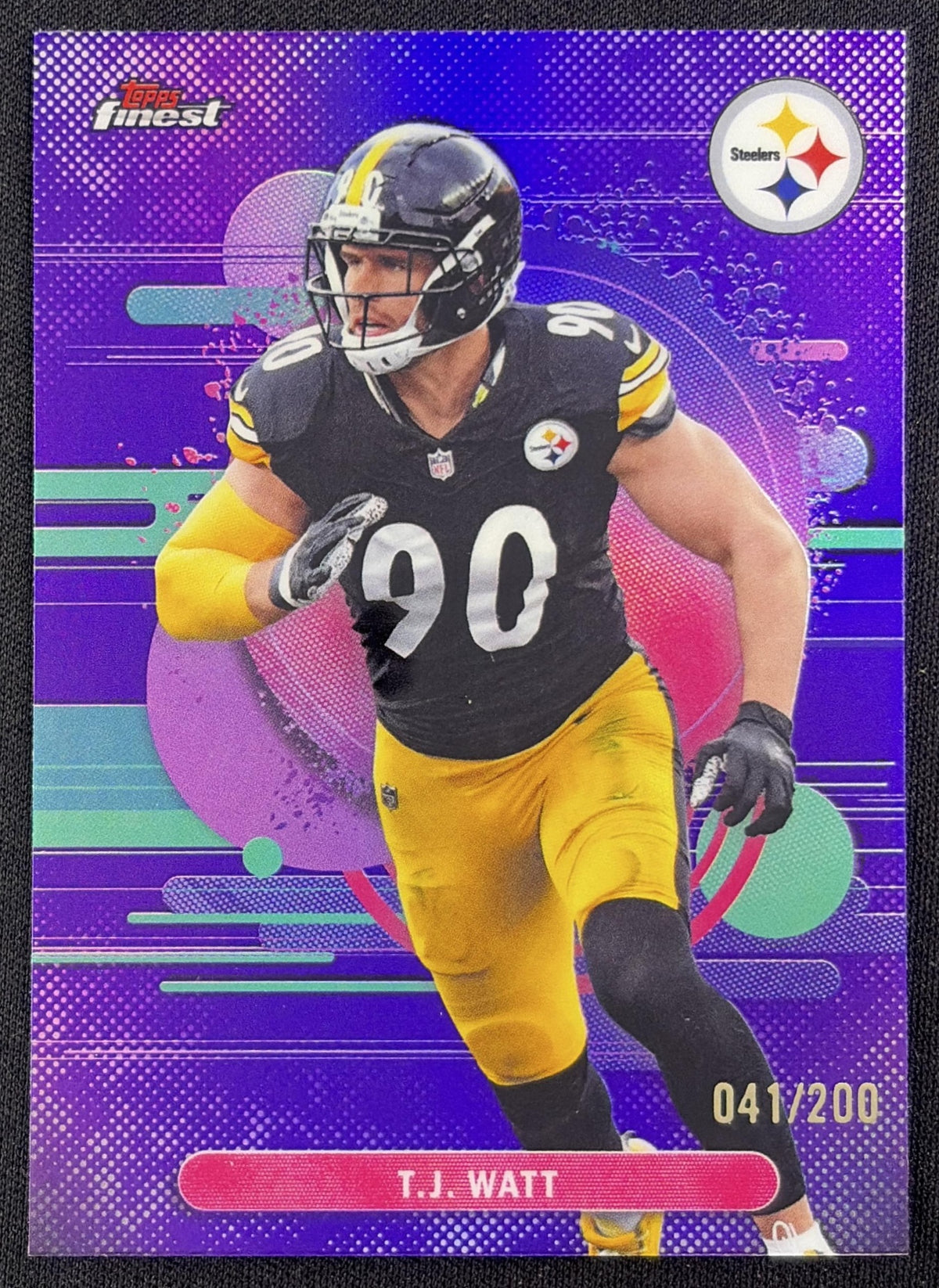 T.J. Watt 2025 Topps Finest Uncommon Purple Refractor /200 Pittsburgh Steelers