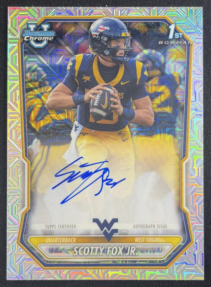 Scotty Fox Jr. 2026 Bowman Chrome Prospect Auto Mojo Refractor Mountaineers Sports Trading Card