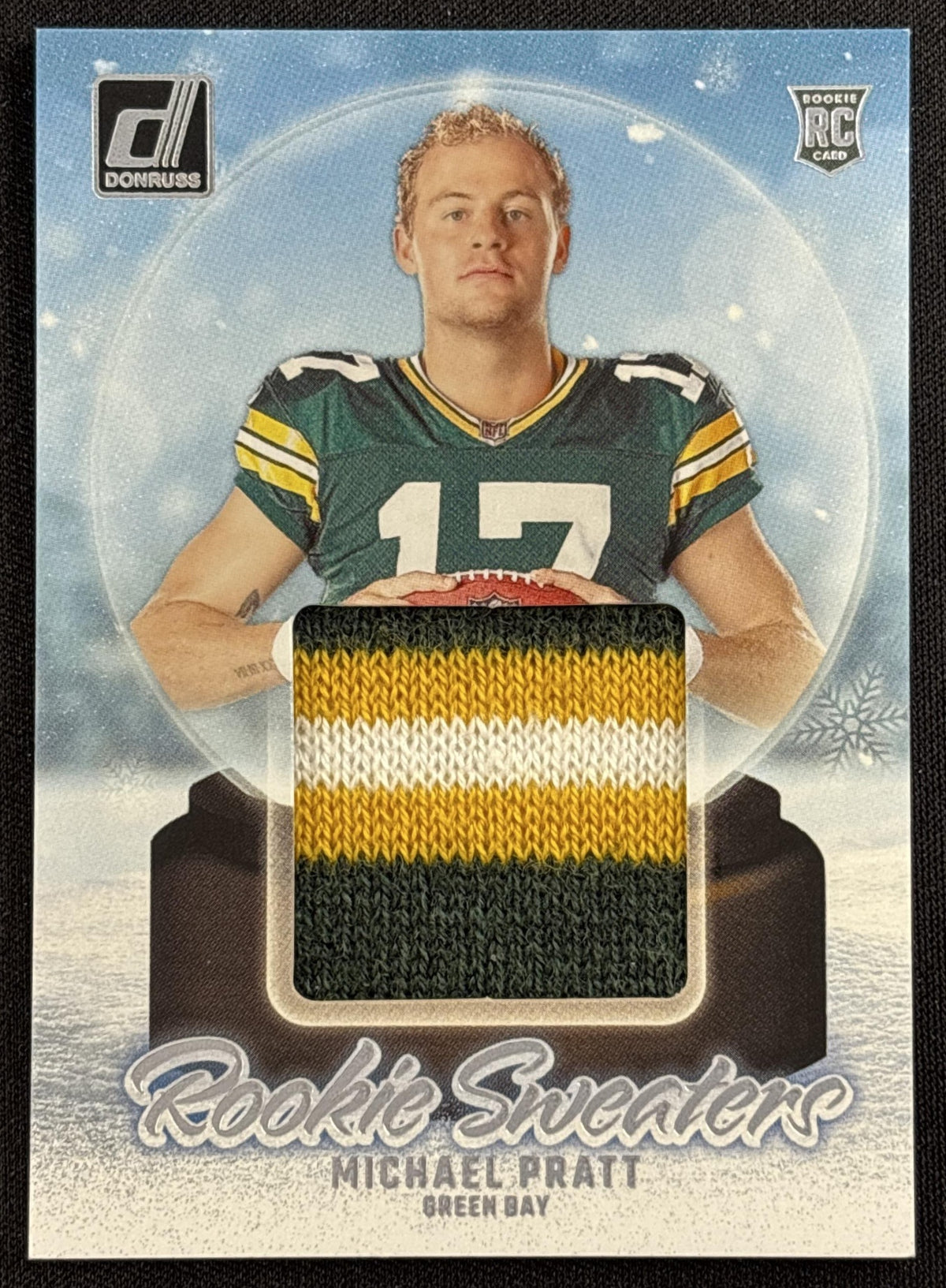 Michael Pratt 2024 Panini Donruss Rookie Holiday Sweater Packers Green Bay Packers