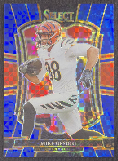 Mike Gesicki 2025 Panini Select Premier Level Blue Prizm /175 Bengals