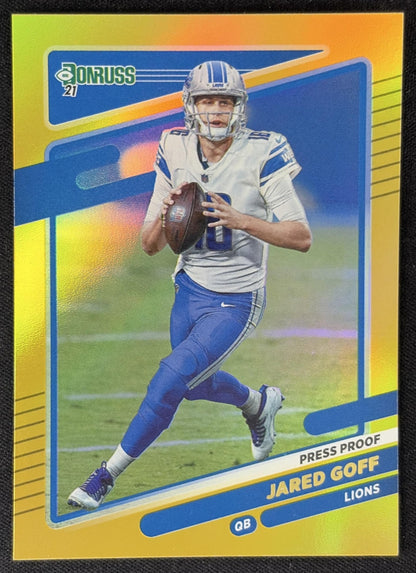 Jared Goff 2021 Panini Donruss Press Proof Premium Lions - Detroit Lions