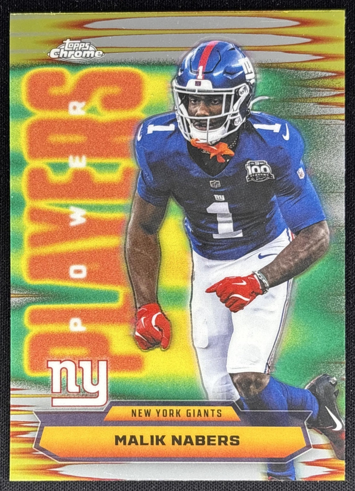 Malik Nabers 2025 Topps Chrome Power Players Giants Sports Trading Cards