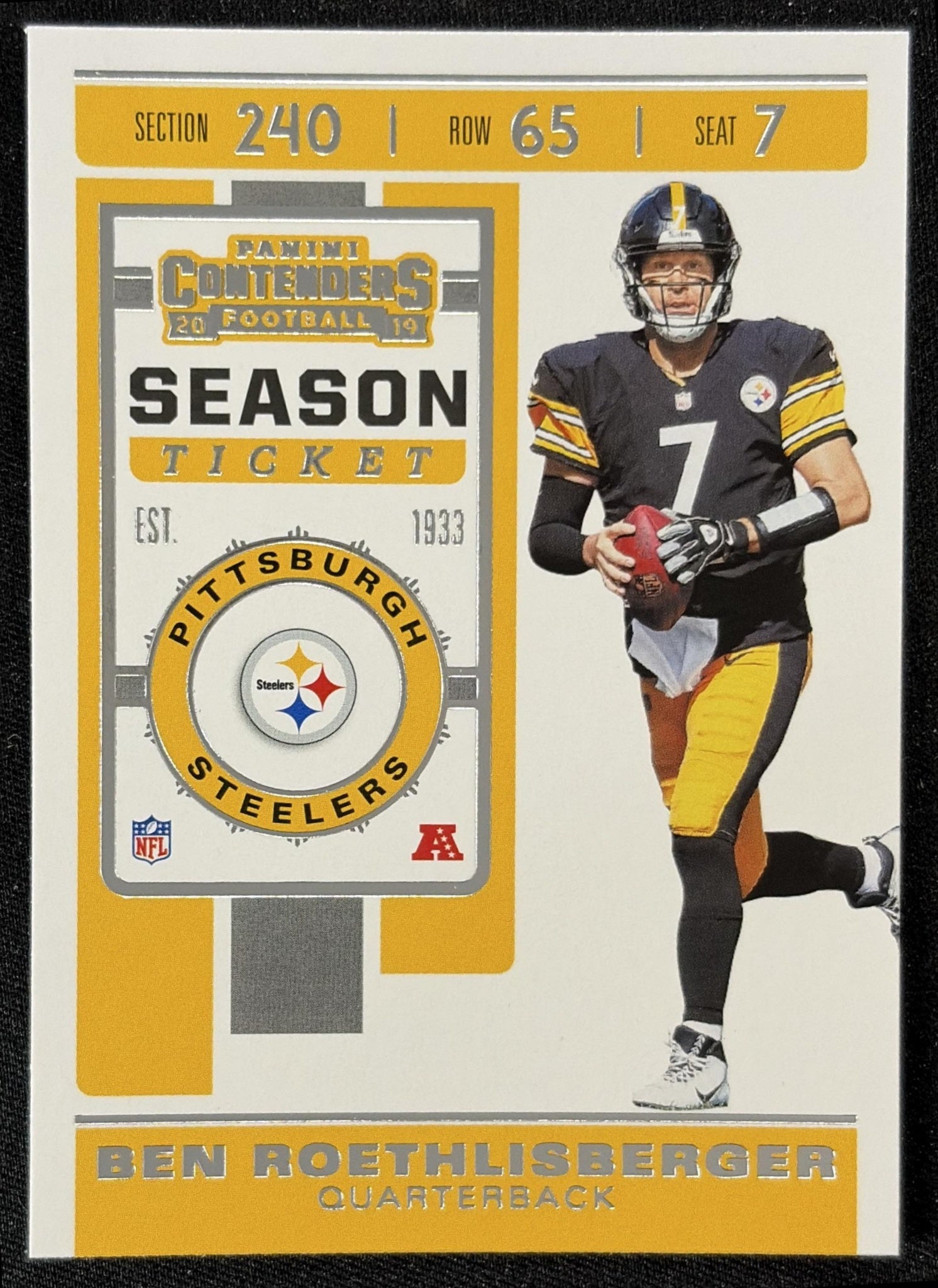 Ben Roethlisberger 2019 Panini Contenders Steelers