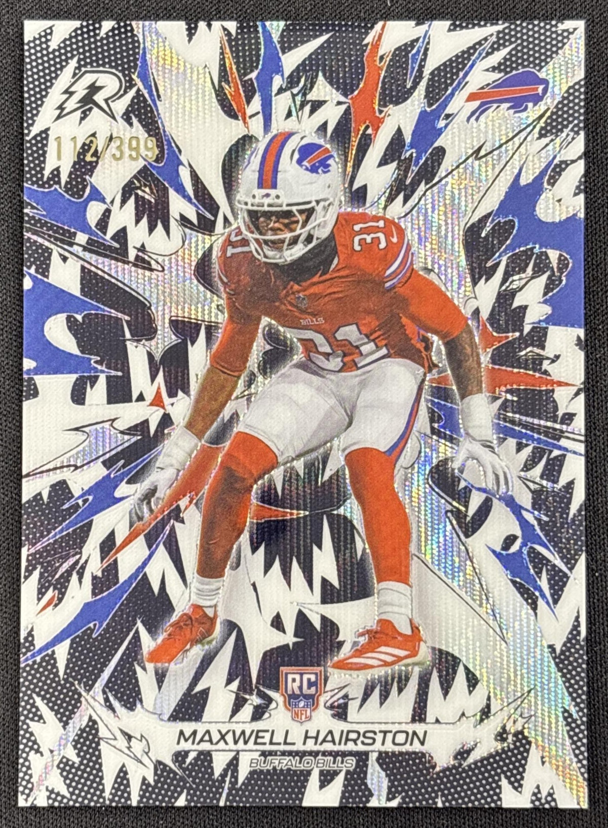Maxwell Hairston 2025 Topps Resurgence Black and White Surge Refractor /399 Bills
