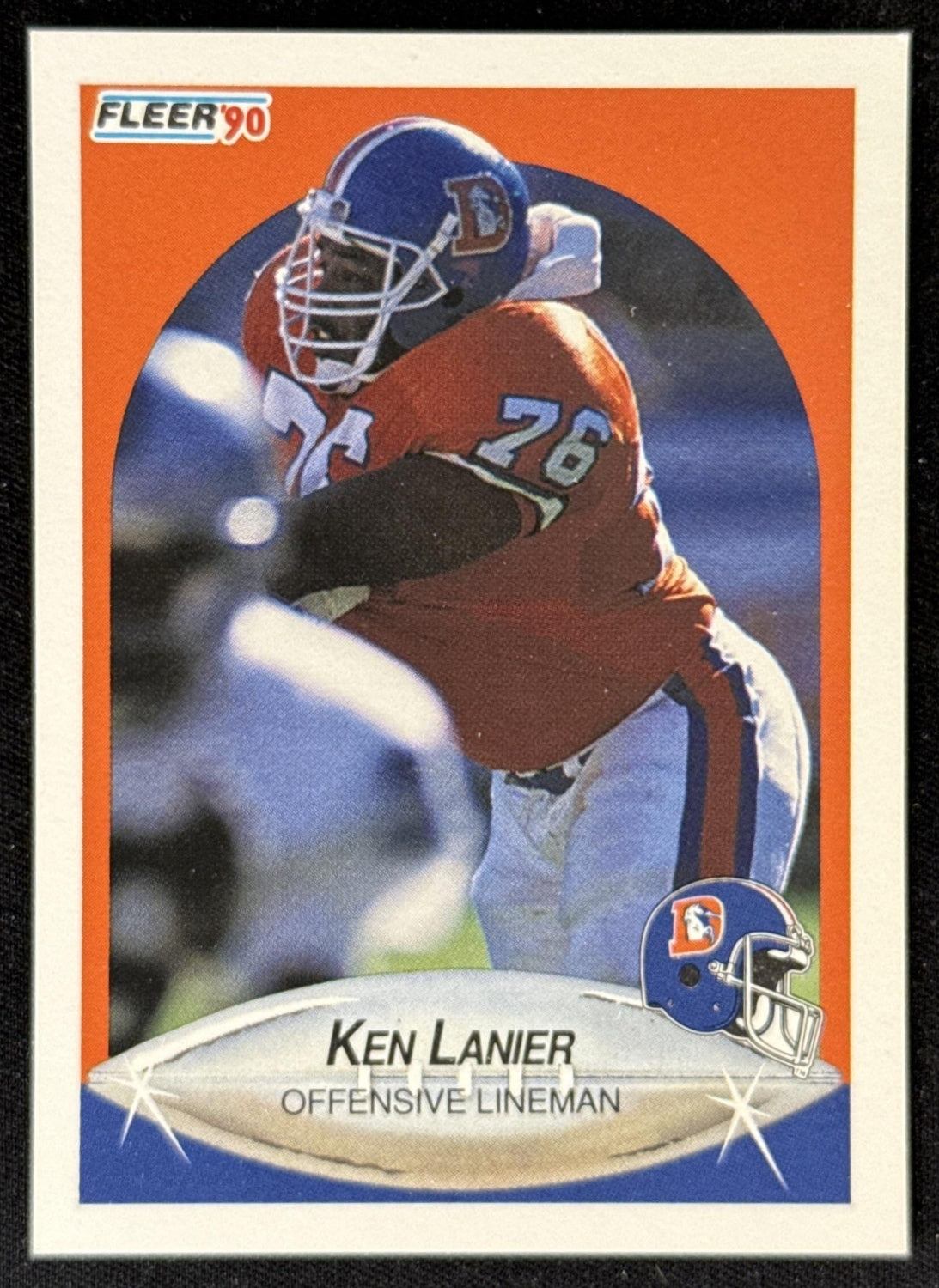 Ken Lanier 1990 Fleer Broncos Sports Trading Card