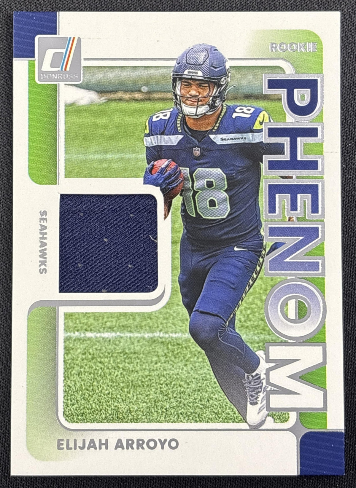 Elijah Arroyo 2025 Panini Donruss Rookie Phenom Jerseys Seahawks Seattle Seahawks