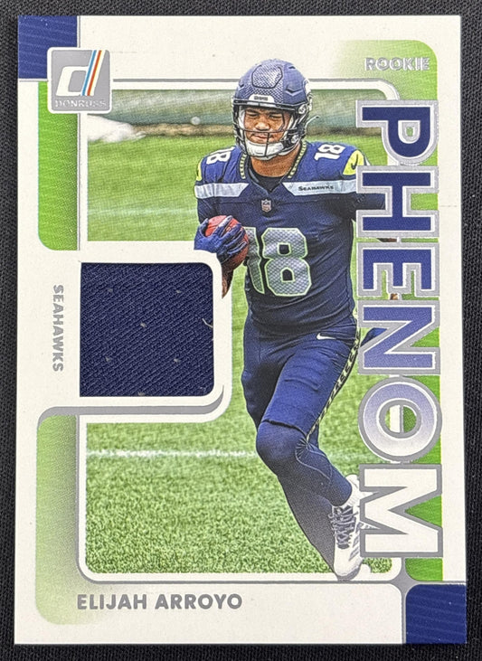 Elijah Arroyo 2025 Panini Donruss Rookie Phenom Jerseys Seahawks Seattle Seahawks