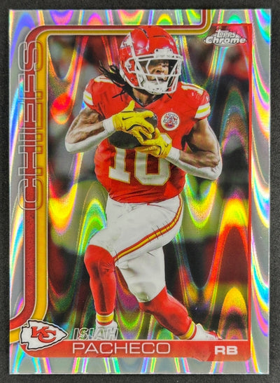 Isiah Pacheco 2025 Topps Chrome RayWave Refractor Chiefs Sports Trading Cards