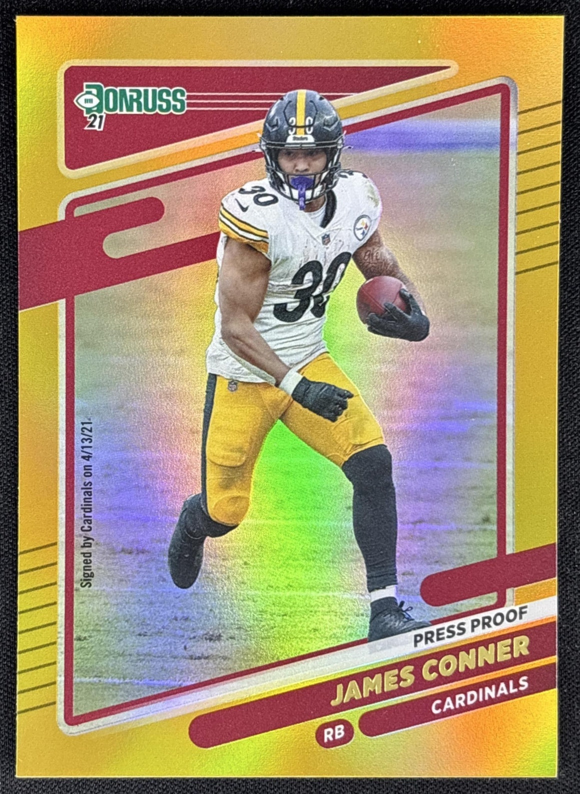 James Conner 2021 Panini Donruss Press Proof Premium Cardinals
