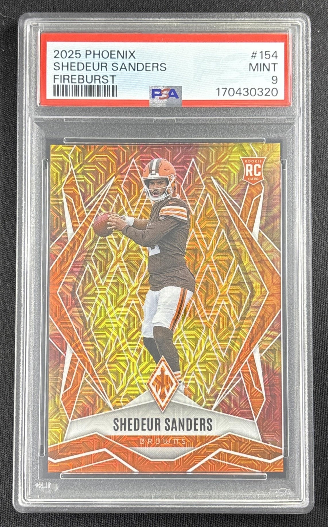 Shedeur Sanders 2025 Panini Phoenix Fire Burst Prizm /350 PSA 9 170430320