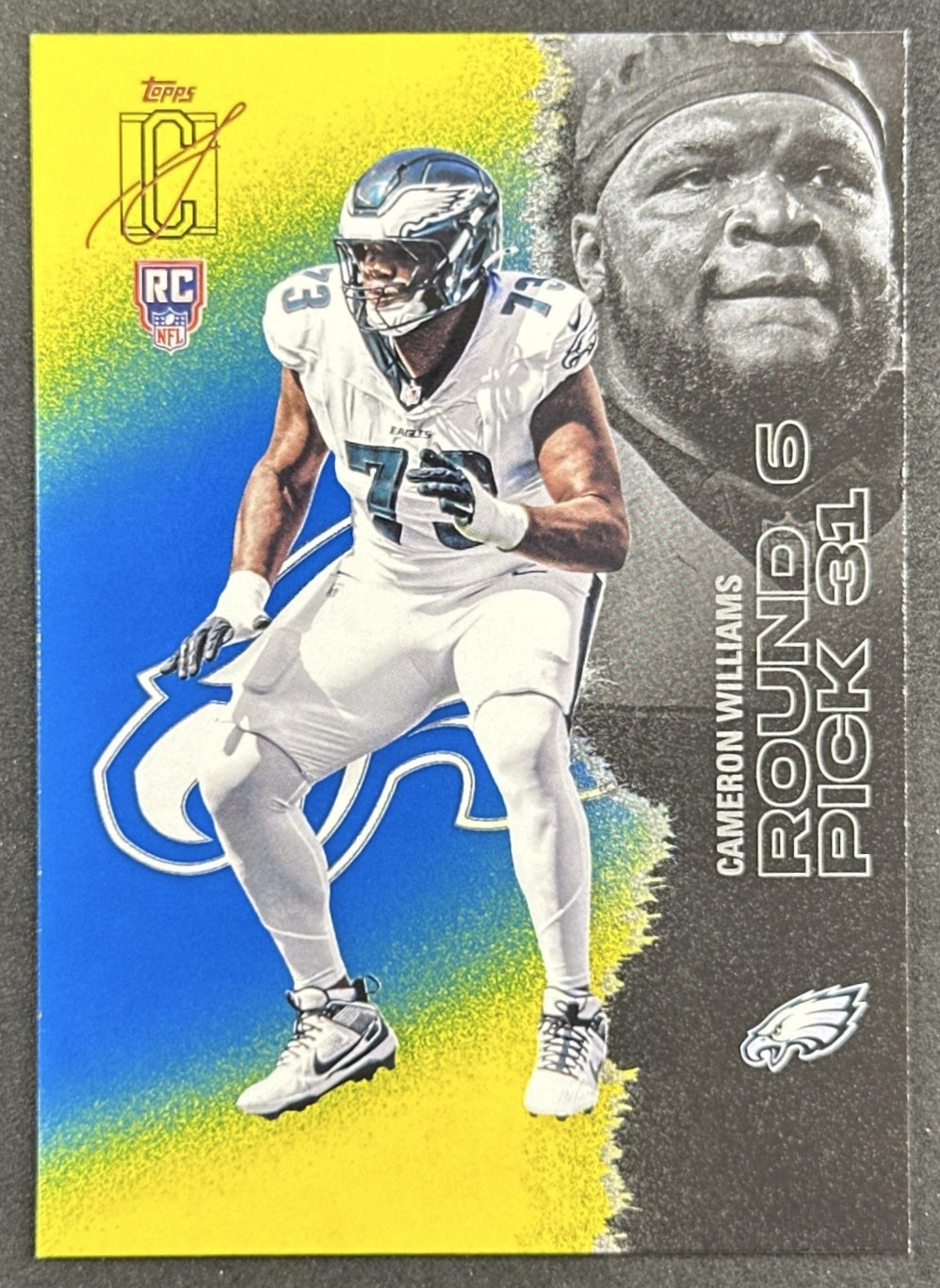Cameron Williams 2025 Topps Signature Class Rookie Blue & Yellow Foil Eagles