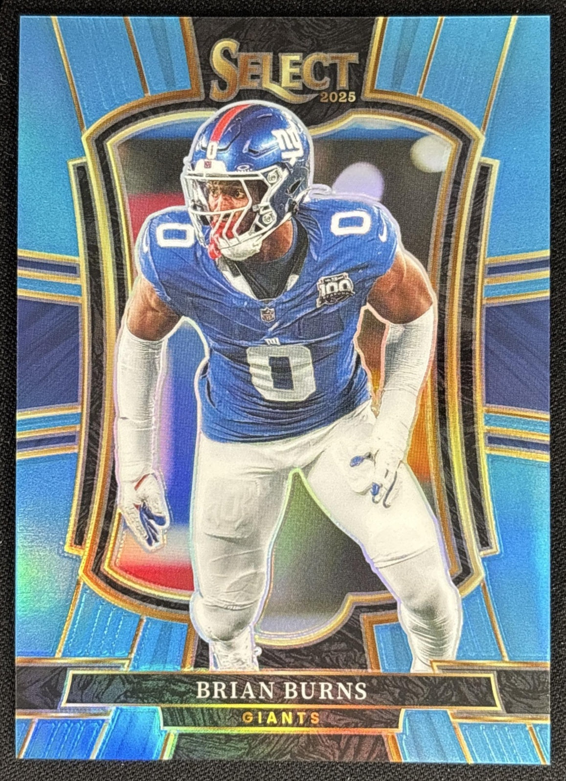 Brian Burns 2025 Panini Select Premier Level Light Blue Prizm /99 Giants